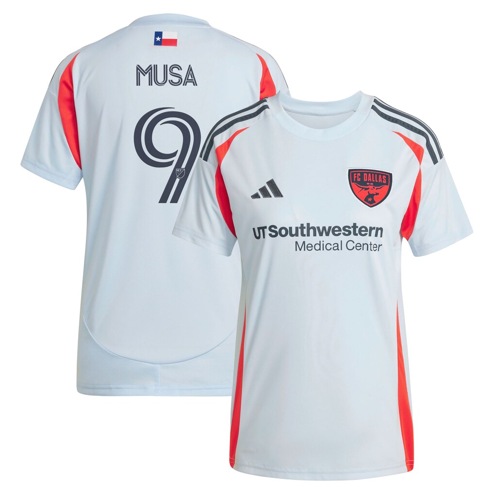 Women's FC Dallas Petar Musa adidas Light Blue 2025 The Inferno Kit Replica Player Jersey - Ujersey