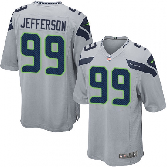 Men's Nike Seattle Seahawks #99 Quinton Jefferson Game Grey Alternate NFL Jersey - Ujersey