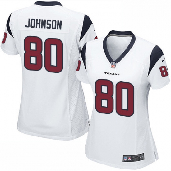 Women's Nike Houston Texans #80 Andre Johnson Game White NFL Jersey - Ujersey