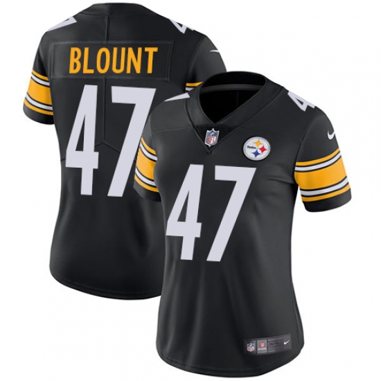 Women's Nike Pittsburgh Steelers #47 Mel Blount Black Team Color Vapor Untouchable Limited Player NFL Jersey - Ujersey