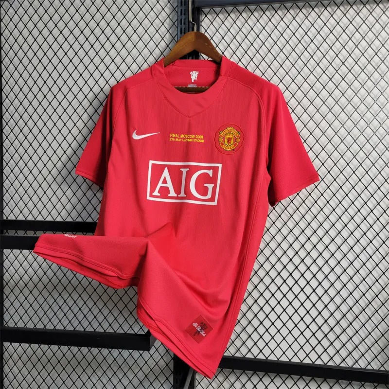 Manchester United Retro Home UCL Final Football Jersey Shirt 2007/08