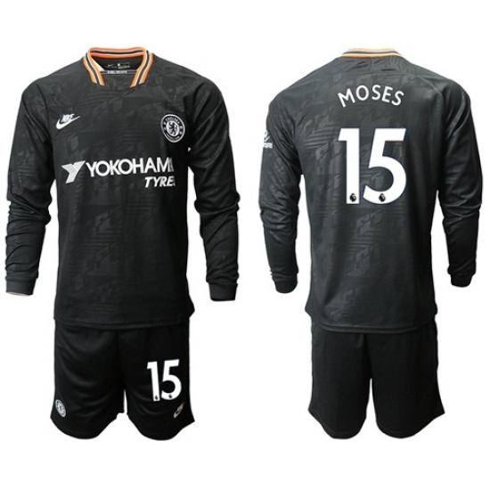 Chelsea #15 Moses Third Long Sleeves Soccer Club Jersey