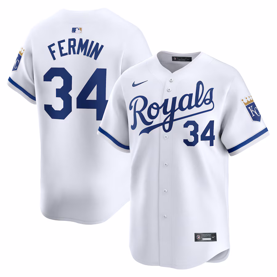 Men's Kansas City Royals Freddy Fermin Nike White Home Limited Player Jersey - Ujersey NHL