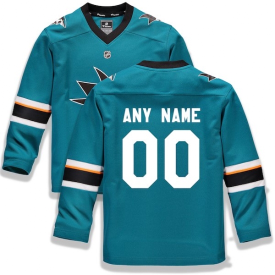 Youth San Jose Sharks Fanatics Branded Teal Home Replica Custom Jersey - Ujersey