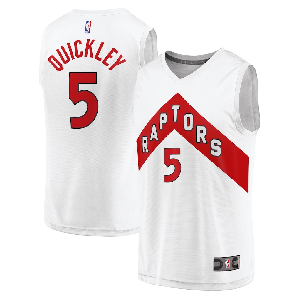 Youth Toronto Raptors Immanuel Quickley Fanatics White Fast Break Player Jersey - Association Edition - SUjersey01