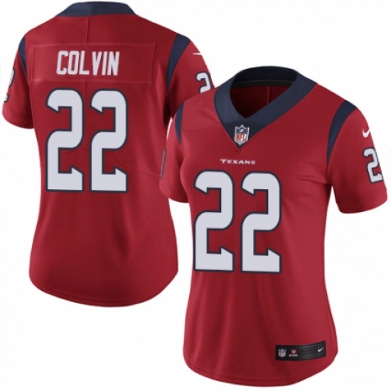 Women's Nike Houston Texans #22 Aaron Colvin Red Alternate Vapor Untouchable Elite Player NFL Jersey - Ujersey