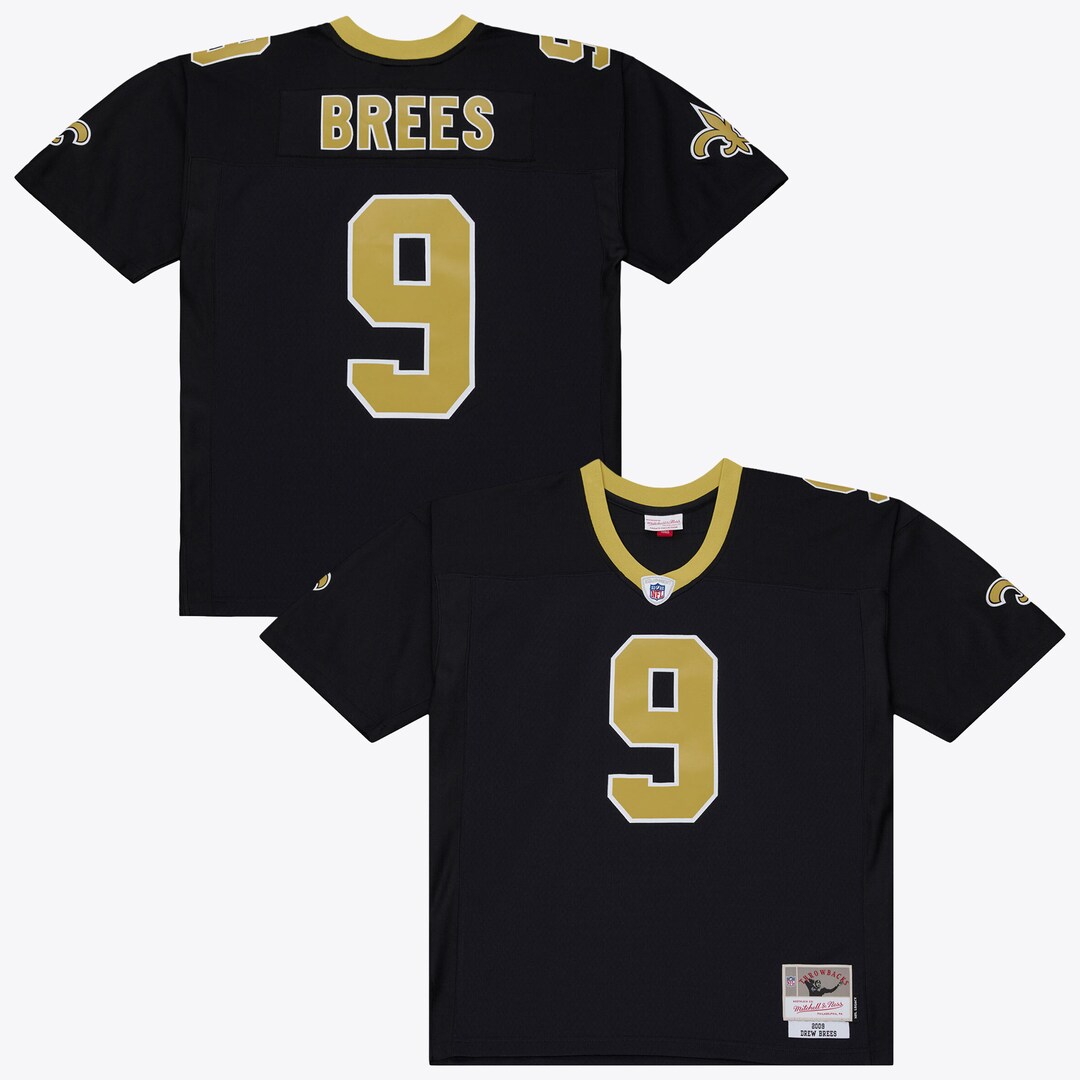 Men's New Orleans Saints Drew Brees Mitchell & Ness Black 2009 Legacy Jersey - Ujersey