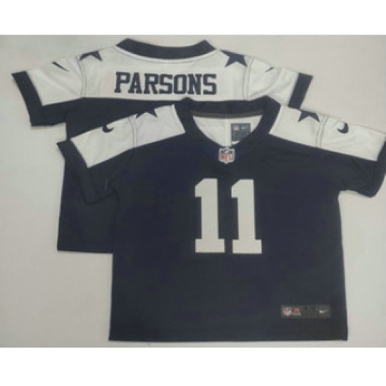 Toddler Dallas Cowboys #11 Micah Parsons Blue Thanksgiving Vapor Limited Stitched Jersey - Ujersey