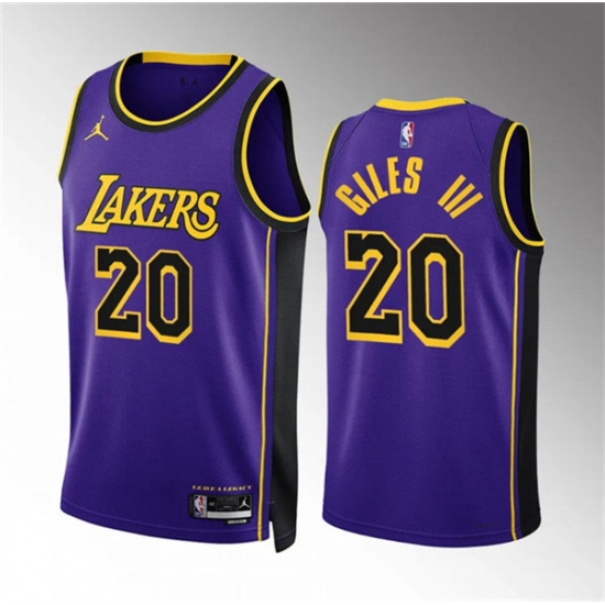Men's Los Angeles Lakers #20 Harry Giles Iii Purple Statement Edition Stitched Basketball Jersey - Ujersey