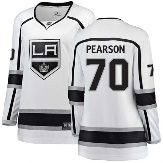 Women's Los Angeles Kings #70 Tanner Pearson Authentic White Away Fanatics Branded Breakaway NHL Jersey - Ujersey