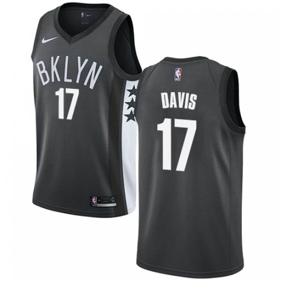 Youth Nike Brooklyn Nets #17 Ed Davis Swingman Gray NBA Jersey Statement Edition - Ujersey