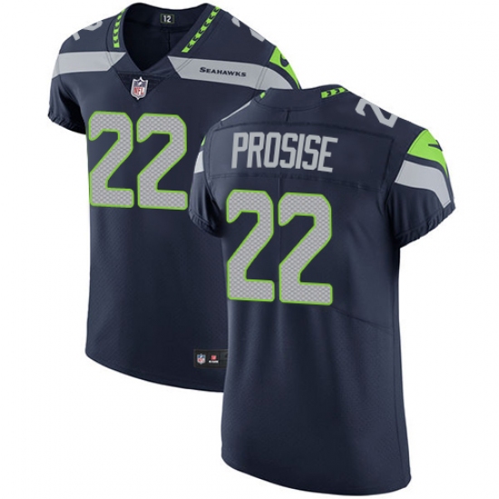 Men's Nike Seattle Seahawks #22 C. J. Prosise Steel Blue Team Color Vapor Untouchable Elite Player NFL Jersey - Ujersey