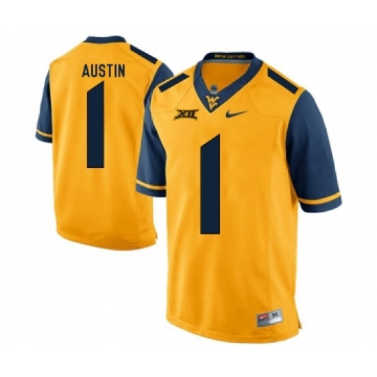 West Virginia Mountaineers 1 Tavon Austin Gold College Football Jersey - Ujersey