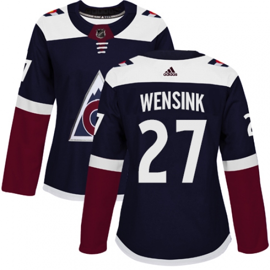 Women's Adidas Colorado Avalanche #27 John Wensink Authentic Navy Blue Alternate NHL Jersey - Ujersey