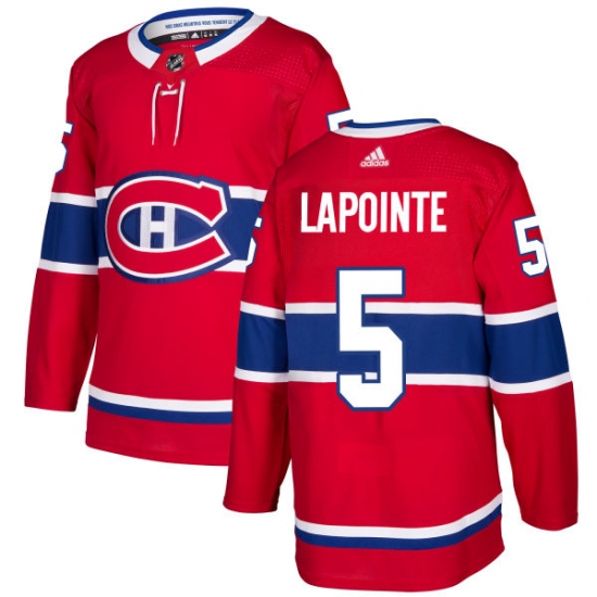 Men's Adidas Montreal Canadiens #5 Guy Lapointe Authentic Red Home NHL Jersey - Ujersey