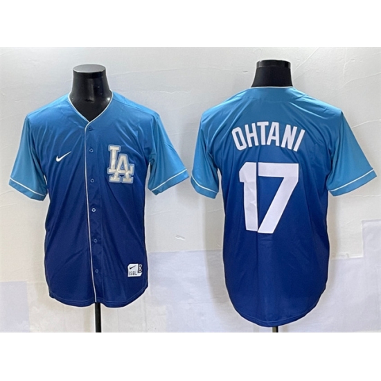 Men's Los Angeles Dodgers #17 Shohei Ohtani Blue Stitched Baseball Jersey - Ujersey