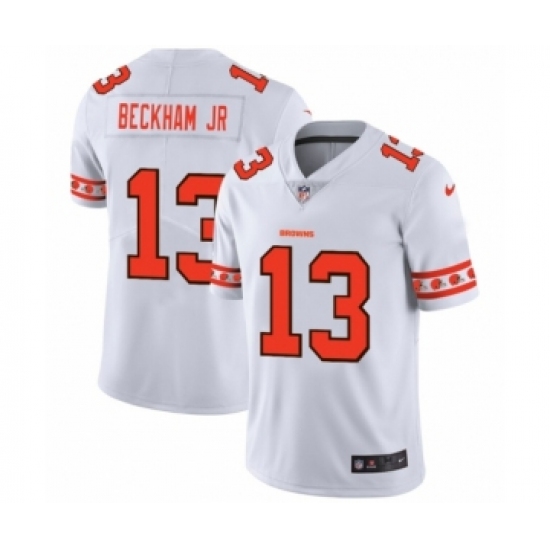 Men's Cleveland Browns #13 Odell Beckham Jr. White Team Logo Cool Edition Jersey - Ujersey