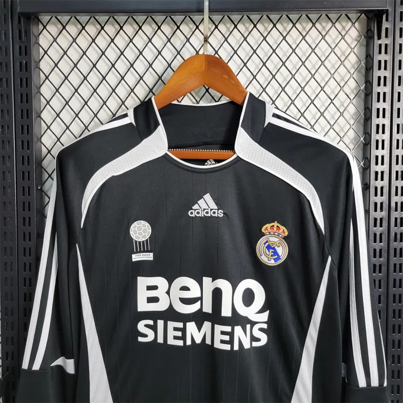 Real Madrid Retro Jersey Away Long Sleeve Custom Soccer Shirt 2006/07 - Ujersey NHL