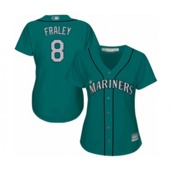 Women's Seattle Mariners #8 Jake Fraley Authentic Teal Green Alternate Cool Base Baseball Player Jersey - Ujersey