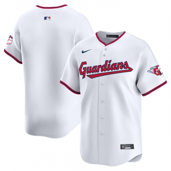 Men's Cleveland Guardians Blank White Home Limited Stitched Baseball Jersey - Ujersey