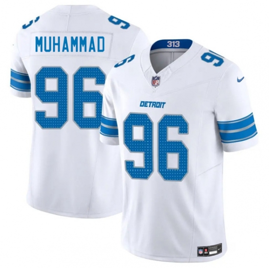 Men's Detroit Lions #96 Al-Quadin Muhammad White 2025 F.U.S.E. Vapor Limited Football Stitched Jersey - Ujersey