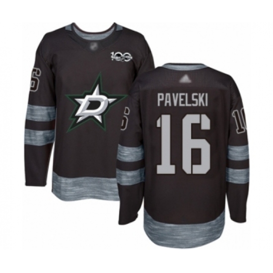Men's Dallas Stars #16 Joe Pavelski Authentic Black 1917-2017 100th Anniversary Hockey Jersey
