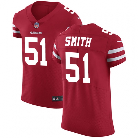 Men's Nike San Francisco 49ers #51 Malcolm Smith Red Team Color Vapor Untouchable Elite Player NFL Jersey - Ujersey