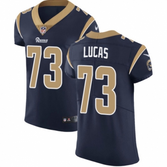 Men's Nike Los Angeles Rams #73 Cornelius Lucas Navy Blue Team Color Vapor Untouchable Elite Player NFL Jersey - Ujersey