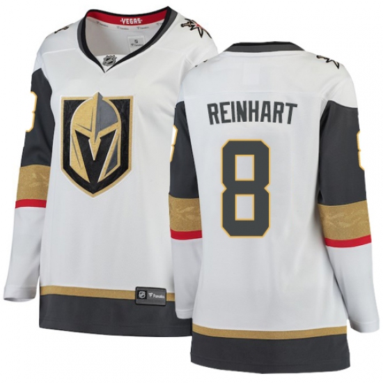 Women's Vegas Golden Knights #8 Griffin Reinhart Authentic White Away Fanatics Branded Breakaway NHL Jersey - Ujersey