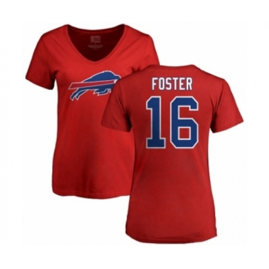 NFL Women's Nike Buffalo Bills #16 Robert Foster Red Name & Number Logo T-Shirt - Ujersey
