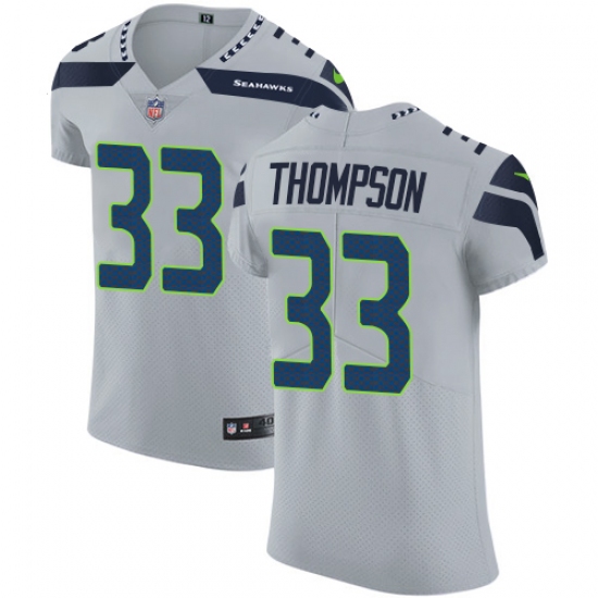 Men's Nike Seattle Seahawks #33 Tedric Thompson Grey Alternate Vapor Untouchable Elite Player NFL Jersey - Ujersey