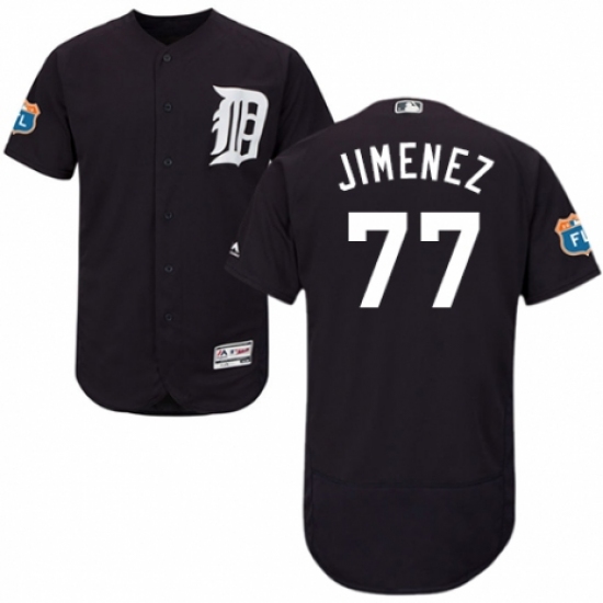 Men's Majestic Detroit Tigers #77 Joe Jimenez Navy Blue Alternate Flex Base Authentic Collection MLB Jersey - Ujersey