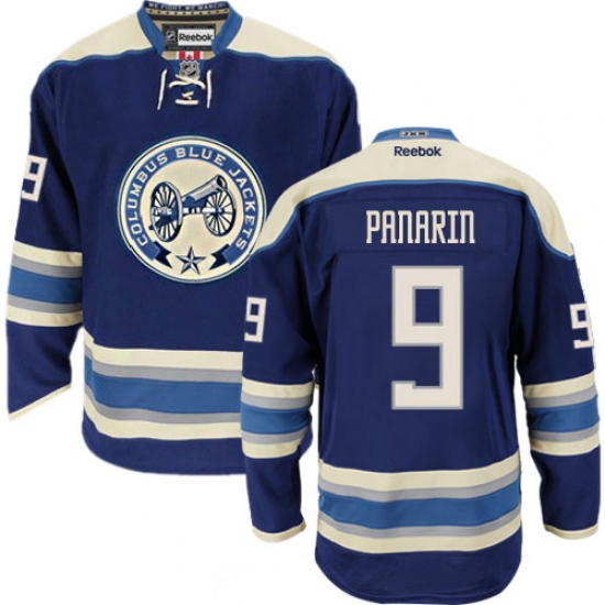 Men's Reebok Columbus Blue Jackets #9 Artemi Panarin Authentic Navy Blue Third NHL Jersey - Ujersey