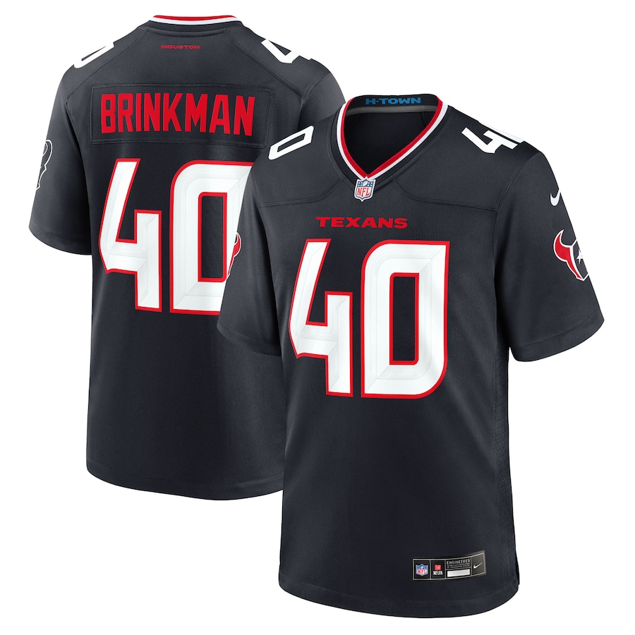 Men's Houston Texans Austin Brinkman Nike Navy Team Game Jersey - Ujersey