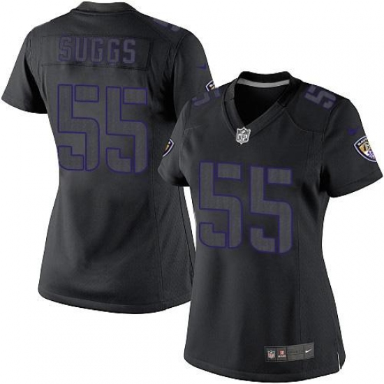 Women's Nike Baltimore Ravens #55 Terrell Suggs Limited Black Impact NFL Jersey - Ujersey