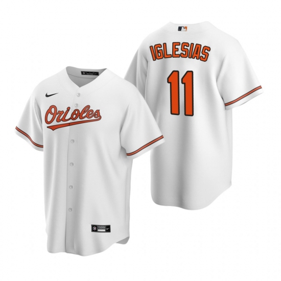 Men's Nike Baltimore Orioles #11 Jose Iglesias White Home Stitched Baseball Jersey - Ujersey