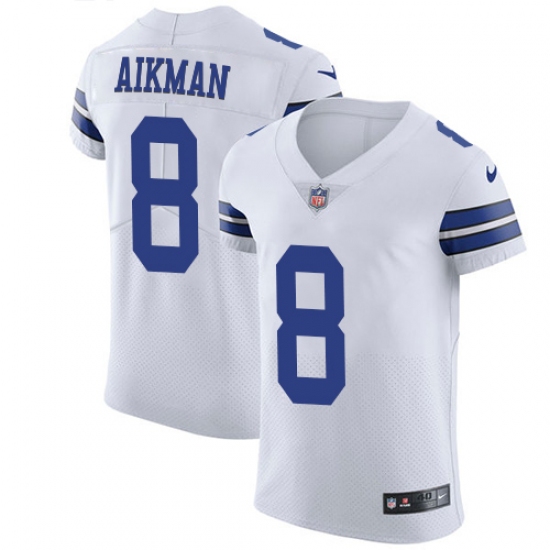 Men's Nike Dallas Cowboys #8 Troy Aikman Elite White NFL Jersey - Ujersey