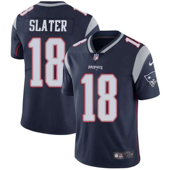 Men's Nike New England Patriots #18 Matthew Slater Navy Blue Team Color Vapor Untouchable Limited Player NFL Jersey - Ujersey