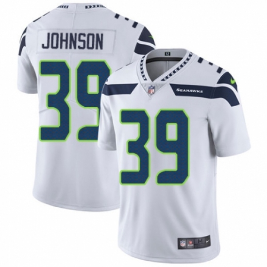 Youth Nike Seattle Seahawks #39 Dontae Johnson White Vapor Untouchable Limited Player NFL Jersey - Ujersey