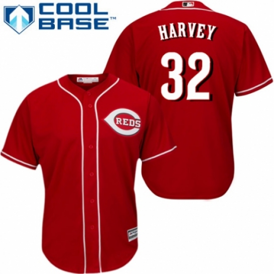 Youth Majestic Cincinnati Reds #32 Matt Harvey Authentic Red Alternate Cool Base MLB Jersey - Ujersey