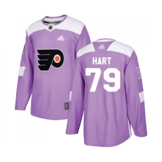 Men's Philadelphia Flyers #79 Carter Hart Authentic Purple Fights Cancer Practice Hockey Jersey - Ujersey