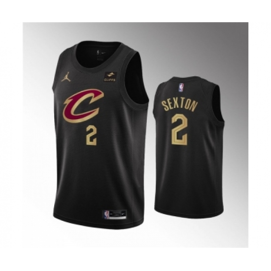 Men's Cleveland Cavaliers #2 Collin Sexton Black Statement Edition Stitched Basketball Jersey - Ujersey