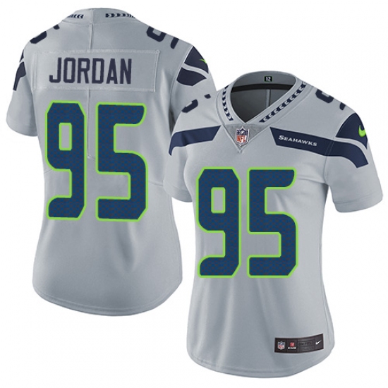 Women's Nike Seattle Seahawks #95 Dion Jordan Grey Alternate Vapor Untouchable Limited Player NFL Jersey - Ujersey