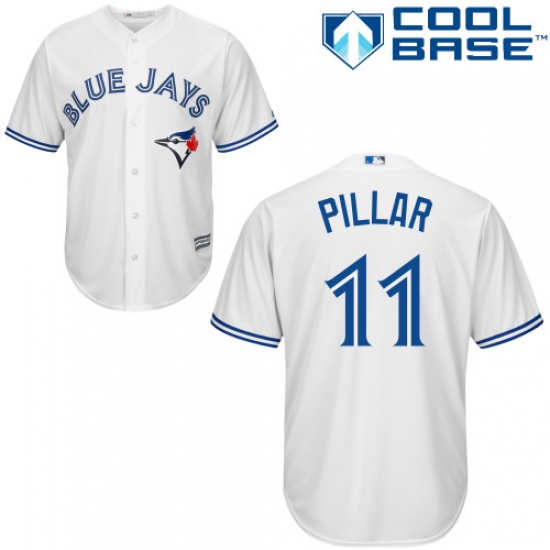 Women's Majestic Toronto Blue Jays #11 Kevin Pillar Replica White MLB Jersey - Ujersey
