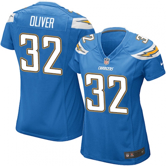 Women's Nike Los Angeles Chargers #32 Branden Oliver Game Electric Blue Alternate NFL Jersey - Ujersey