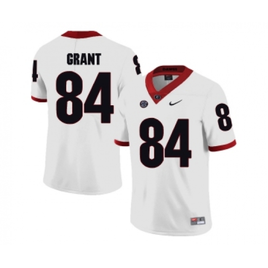 Georgia Bulldogs 84 Walter Grant White College Football Jersey - Ujersey