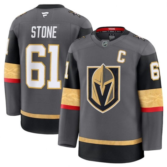 Men's Vegas Golden Knights #61 Mark Stone Grey 2024-25 Alternate Stitched Hockey Jersey - Ujersey