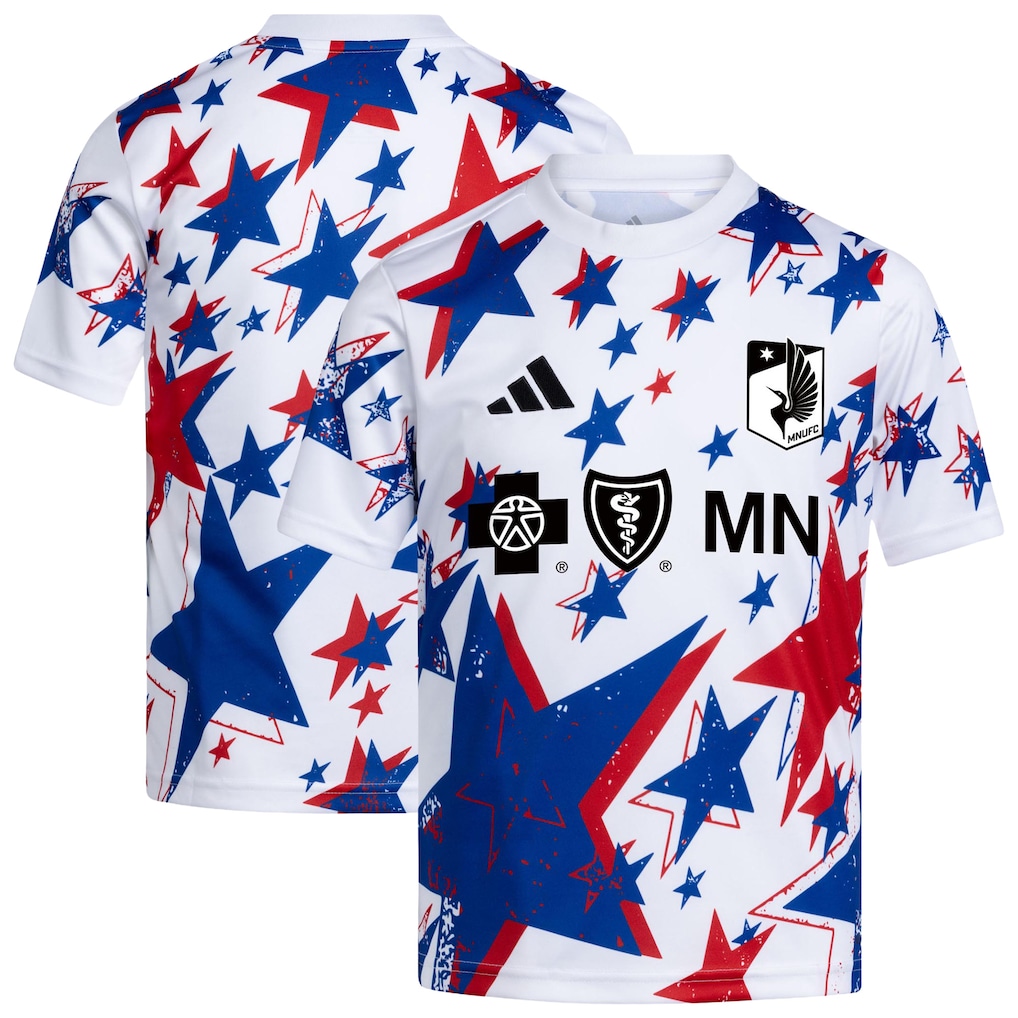 Youth Minnesota United FC adidas White 2026 Americana Pre-Match Jersey