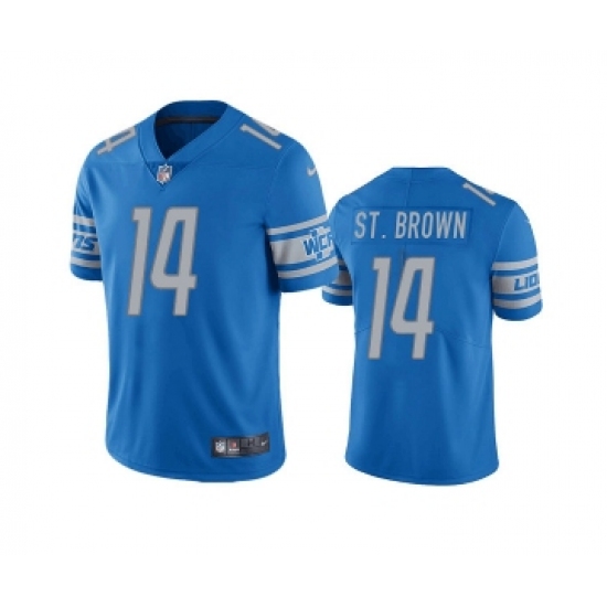 Men's Detroit Lions #14 mon-Ra St. Brown Blue Vapor Untouchable Limited Stitched Jersey - Ujersey
