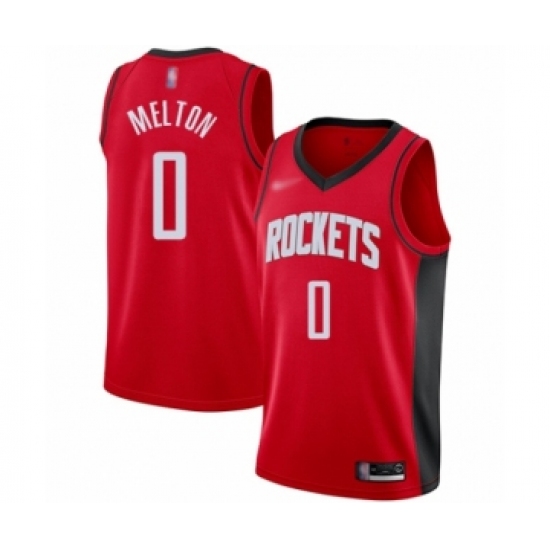 Men's Houston Rockets #0 De'Anthony Melton Authentic Red Finished Basketball Jersey - Icon Edition - Ujersey
